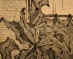 Kádár György (1912-2002): Coca-colás csendélet. Rézkarc, papír, jelzett. 29x20 cm Üvegezett fakeretb...