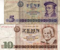 DDR 1975 5M, 1971 10M T:II