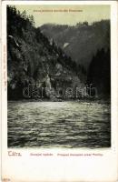 Tátra, Tatry; Dunajeci hajózás, tutaj. Feitzinger Ede No. 357. 1902/12. / Przejazd Dunajcem przez Pieniny / Dunajecfahrt durch die Pieninen / rafting (r)