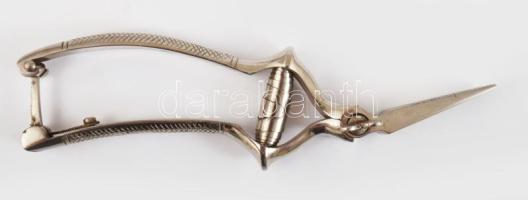 Régi húspuhító olló, h: 19 cm