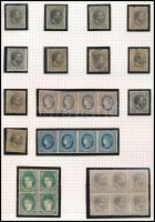 Kuba 11 db klasszikus bélyeg + 4 összefüggés, albumlapon filázva