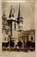 Lőcse, Levoca; Hlavné námestie / Fő tér, városháza, templom / main square, town hall, church (felületi sérülés / surface damage)