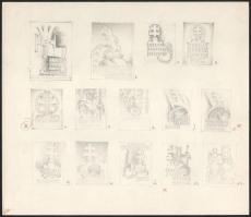 Légrády Sándor 6 db bélyegterve / essays