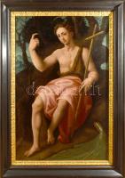 Jelzés nélkül, itáliai festő, XVIII. sz.: Keresztelő Szent János. Olaj, vászon. Restaurált, dublírozott. Hátoldalán Kovács Dezső hagyatéki bélyegzéssel. 91x60 cm. Fakeretben. KIZÁRÓLAG SZEMÉLYES ÁTVÉTEL, NEM POSTÁZZUK! / ONLY PERSONAL COLLECTION AT OUR OFFICE!