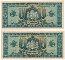 1946. 100.000MP (3x) sorszámkövetők "B 115 005662 - B 115 005663" T:AU
Adamo P30