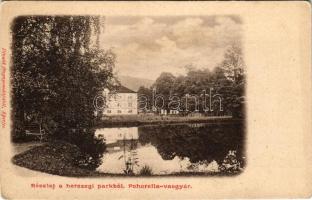 Koháryháza, Pohorella, Pohorelá; Coburg herceg kastélya, részlet a parkból. Divald fénynyomdájából / castle park (fl)