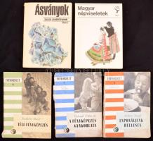 5 db szakkönyv: Fotósorozat 5,7,9. Kiadói papírkötés, vegyes állapotban. + Ásványok, Magyar népviseletek. Kiadói kartonált kötés, jó állapotban.