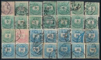 28 db Színesszámú krajcáros bélyeg