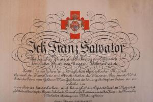 1918 A "Vörös Kereszt II. osztályú Díszjelvénye hadiékítménnyel" kitüntetés, Budapest, 191...