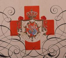 1918 A "Vörös Kereszt II. osztályú Díszjelvénye hadiékítménnyel" kitüntetés, Budapest, 191...