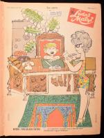 1968 Ludas Matyi XXIV. évf. 28-52. számai (fél évfolyam) egybekötve, 1968. júl. 11. - dec. 25. Egészvászon-kötésben, kissé viseltes állapotban, helyenként kissé foltos lapokkal.