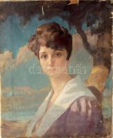 Olvashatatlan jelzéssel: Merengő, 1921. Olaj, vászon. Sérült. 60x49,5 cm.