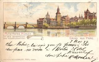 1899 Praha Old Town Mills litho