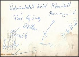 1960 Római olimpiáról magyar ökölvívók által írt lap, pl. Török Gyula, Adler Zsigmond, stb