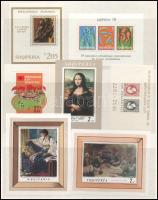 Albánia 5 klf postatiszta + 7 klf pecsételt blokk + 2 klf postatiszta luxemburgi blokk