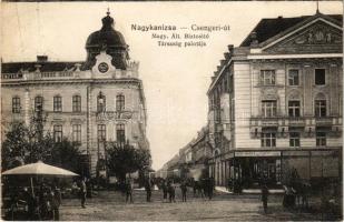 1916 Nagykanizsa, Csengeri út, Magyar Általános Biztosító Társaság palotája, Hungária biztosító, Takarékpénztár, Barta és Fürst üzlete, piac (fl)
