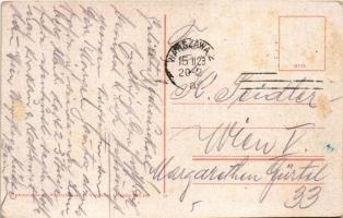 1915 Warszawa, Warschau, Warsaw, Varsó; Krakowskie-Przedmiescie / street view, tram (Rb)