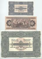 1920. 10.000K jelzett replika + 1923. 1000K "8 FILLÉR" jelzett replika + 1951. 50Ft jelzet...