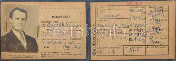 1959 Ferencvárosi malom arcképes igazolványa molnár részére