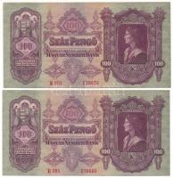 1930. 100P (2x) sorszámkövetők "E 981 078679 - E 981 078680" T:XF Adamo P17