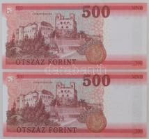 2018. 500Ft (2x) sorszámkövetők "EG 4755642 - EG 4755643" T:UNC,AU, hullámos papír
Adamo ...