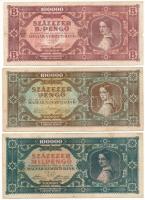 1945-1946. 100.000P + 100.000MP + 100.000BP T:VG, az egyik VG,G Adamo P24, P30, P36