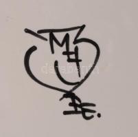 4 darab habán kerámia múzeumi másolat dísztárgy, váza, korsó, butella, gyömbértartó, jelzett, m: 25 ...