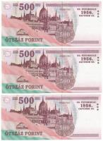 2006. 500Ft "A forradalom 50. évfordulója 1956. október 23." (3x) sorszámkövetők "EB ...