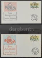 16 lapos gyűrűs levél berakó, benne kb 50-60 db német FDC, alkalmi boríték
