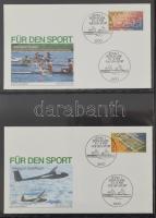 16 lapos gyűrűs levél berakó, benne kb 50-60 db német FDC, alkalmi boríték