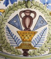 Marozsán József habán stílusú kerámia fedeles váza, jelzett, hibátlan, m: 33,5 cm