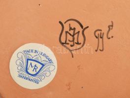 Marozsán József habán stílusú kerámia fedeles váza, jelzett, hibátlan, m: 33,5 cm