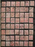 943 db Krajcáros bélyeg, főként Színesszámúak, köztük egykörös bélyegzések, összefüggések is, szépen rendezett anyag, 12 lapos, A/4-es berakóban