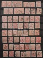 943 db Krajcáros bélyeg, főként Színesszámúak, köztük egykörös bélyegzések, összefüggések is, szépen...