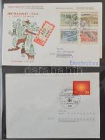 KOBRA 25 lapos levél berakó, benne kb 70-80 db német FDC, alkalmi boríték