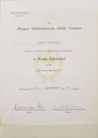 1969 Hegyi Péter (1909-1989) színész kitüntetési okirata + munkakönyve