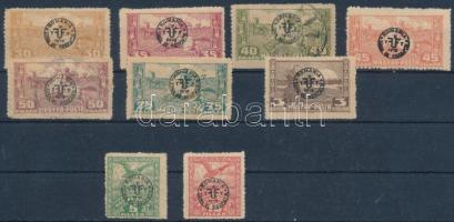 Debrecen II. 1920 9 db bélyeg, Bodor vizsgálójellel