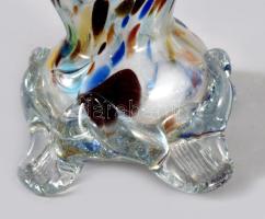 Muranói üveg kosár. Anyagában színezett, hibátlan m: 26 cm