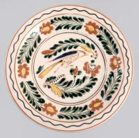 Horváth kerámia madaras fali dísztál. Kézzel festett, jelzett, hibátlan 25 cm