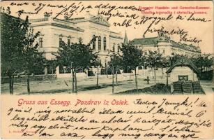 1900 Eszék, Essegg, Osijek; Handels- und Gewerbe-Kammer / Osiecka trgovacka i obrtnicka komora / Kereskedelmi és Iparkamara. L. Szekler kiadása / Chamber of Commerce and Industry (EK)