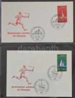 KOBRA 22 lapos levél berakó szép állapotban, benne kb. 70-80 db német FDC, alkalmi boríték