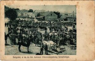 Beograd, Belgrade, Belgrád; Cs. és kir. katonai főkormányzóság fuvartelepe / WWI K.u.K. military governorate depot (fl)