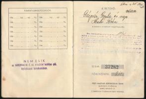 1944 A Pesti Magyar Kereskedelmi Bank takarék-betétkönyve