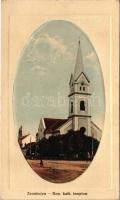 1917 Zsombolya, Hatzfeld, Jimbolia; Római katolikus templom. Kohl János kiadása / Catholic church (E...