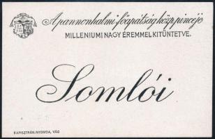 A pannonhalmi főapátság közp. pincéje, Somlói borcímke, Vác, Kapisztrán-ny., 8x13 cm