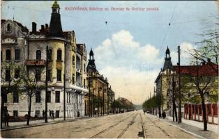 1918 Nagyvárad, Oradea; Rákóczi út, Darvasy és Gerliczy paloták. Boros Jenő kiadása / street view, palaces (Rb)