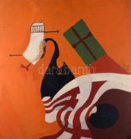 Penck jelzéssel: Színes kép. Olaj, farost, 68x65 cm