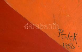 Penck jelzéssel: Színes kép. Olaj, farost, 68x65 cm