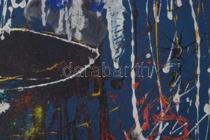 Jelzés nélkül: Színes kép. Vegyes technika, kollázs, karton, apró sérülésekkel. 70x50 cm