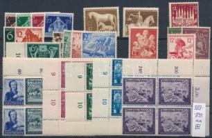 Deutsches Reich összeállítás stecklapon, közte ívsarki négyestömb sor